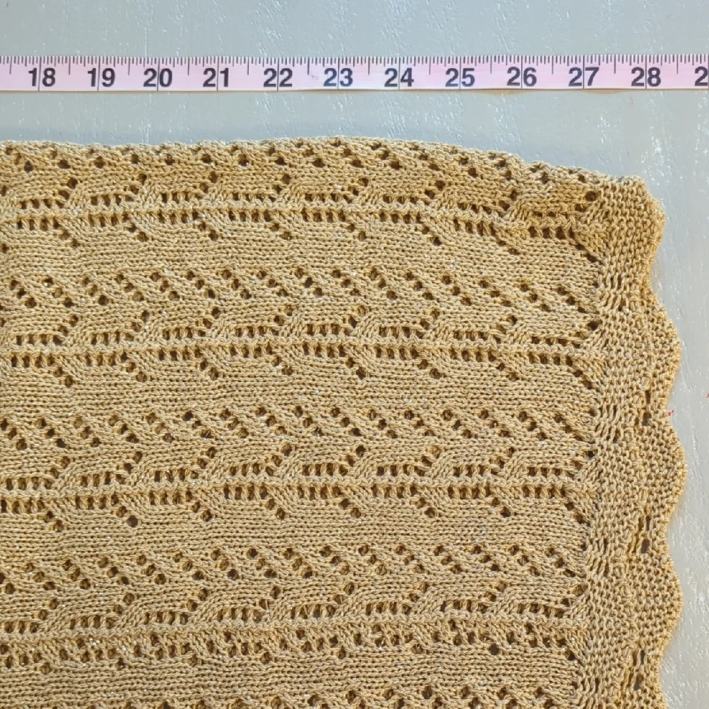 Vintage Knit Sweater Tunic Long Gold Tan Metallic size‎ Large